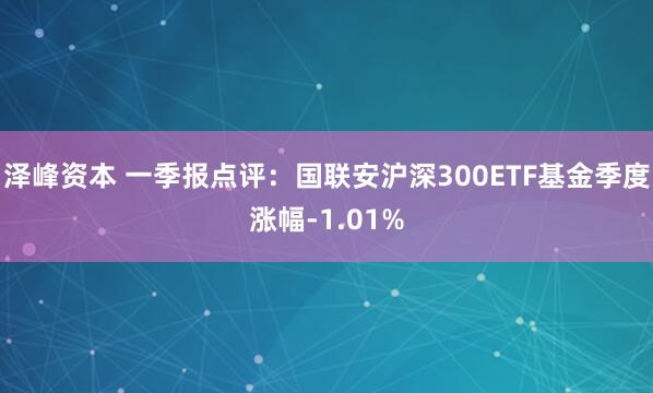 泽峰资本 一季报点评：国联安沪深300ETF基金季度涨幅-1.01%
